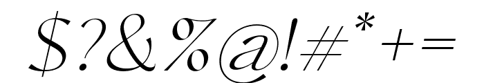 Chopard ExtraLight Italic Font OTHER CHARS