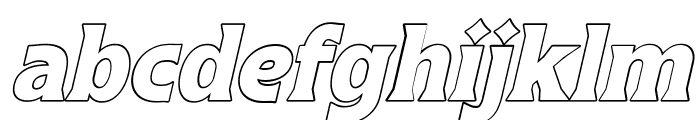Chrafest Italic Outline Font LOWERCASE