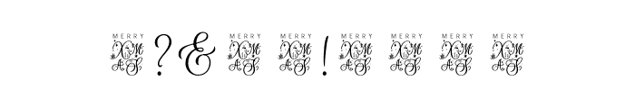 Christmas Colors Monogram Colored Font OTHER CHARS
