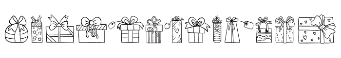 Christmas Gift Boxes Font UPPERCASE