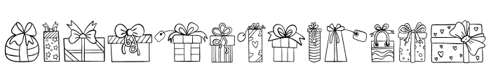 Christmas Gift Boxes Font LOWERCASE