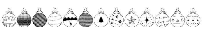 Christmas Ornament Dingbats Font UPPERCASE
