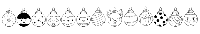 Christmas Ornament Dingbats Font LOWERCASE