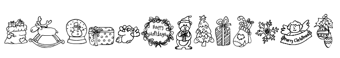 Christmas Season Doodle Font LOWERCASE