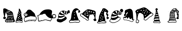 Christmas hat doodle Font UPPERCASE