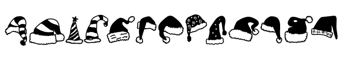 Christmas hat doodle Font UPPERCASE