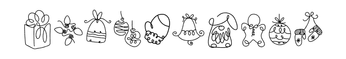 Christmas line art Font OTHER CHARS