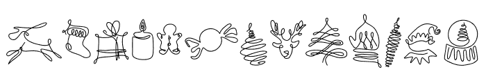 Christmas line art Font UPPERCASE
