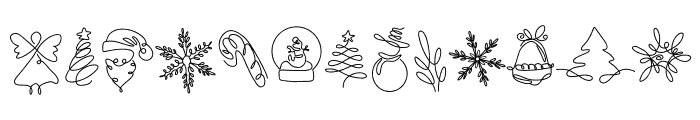 Christmas line art Font UPPERCASE