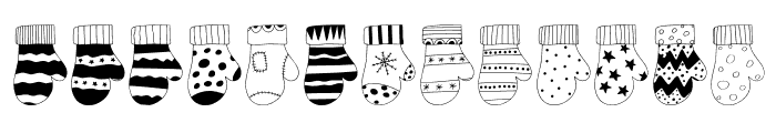 Christmast Gloves Font UPPERCASE