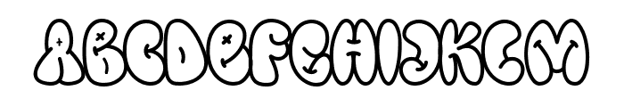 Chubby Groovy outline Font UPPERCASE