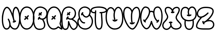 Chubby Groovy outline Font UPPERCASE