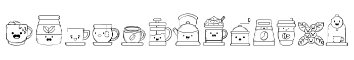 Coffee Cafe Dingbats Font LOWERCASE