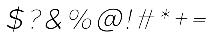Colasta Thin Italic Font OTHER CHARS