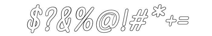 Comicello Bold Italic Outline Font OTHER CHARS