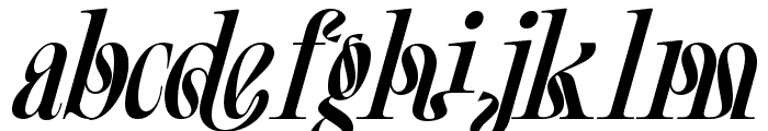 Continents Boundless Regular Italic Font LOWERCASE