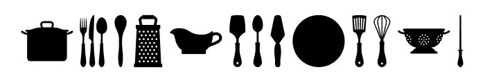Cookery And Cutlery Font UPPERCASE