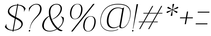 Costaline-ThinItalic Font OTHER CHARS