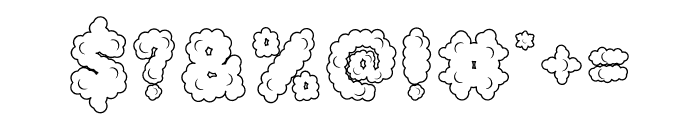 Cotton Cloud Outline Font OTHER CHARS