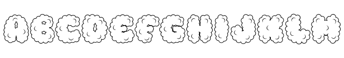 Cotton Cloud Outline Font UPPERCASE