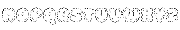 Cotton Cloud Outline Font UPPERCASE