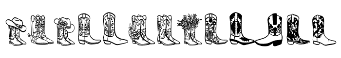 Cowboy boots Font UPPERCASE