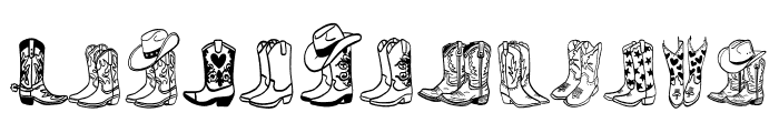 Cowboy boots Font UPPERCASE