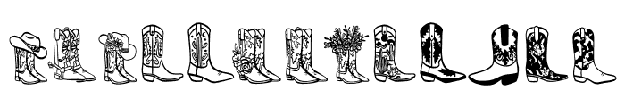 Cowboy boots Font LOWERCASE