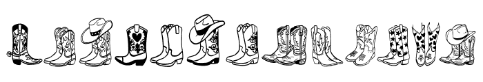 Cowboy boots Font LOWERCASE