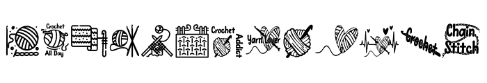 Crochet Dingbats Regular Font UPPERCASE