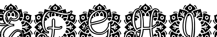 Crown Mandala Monogram Font UPPERCASE