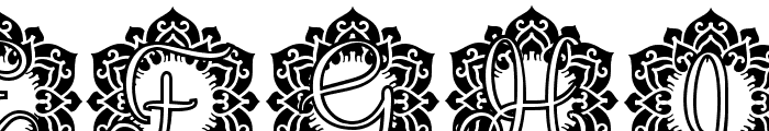 Crystal Mandala Monogram Font UPPERCASE