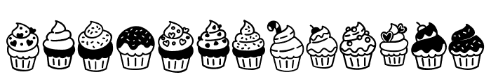 Cupcake Doodle Font Font UPPERCASE