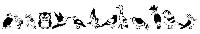 Cute Bird  Set1 Dingbats Font UPPERCASE