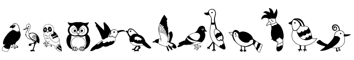 Cute Bird  Set1 Dingbats Font LOWERCASE