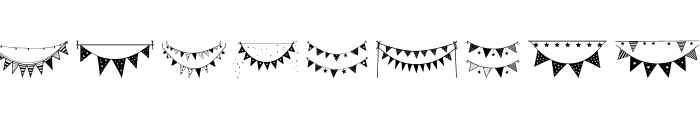 Cute Bunting Banners Regular Font UPPERCASE