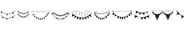 Cute Bunting Banners Regular Font UPPERCASE