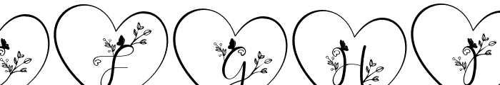 Cute Butterfly Monogram Font UPPERCASE