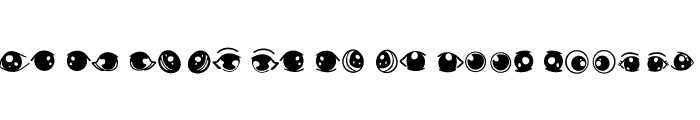 Cute Cartoon Eyes Font UPPERCASE