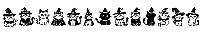 Cute Cat Halloween Font UPPERCASE