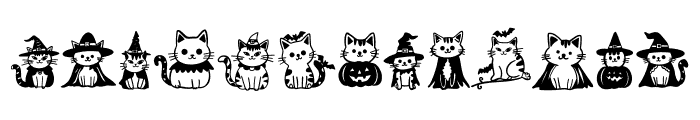 Cute Cat Halloween Font UPPERCASE