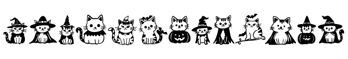Cute Cat Halloween Font LOWERCASE