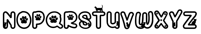 Cute Cat  Outline Font UPPERCASE
