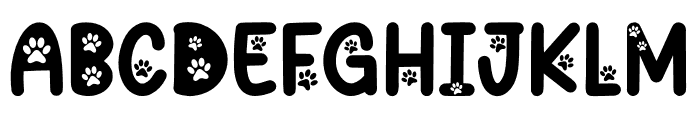 Cute Cat Paw Font UPPERCASE