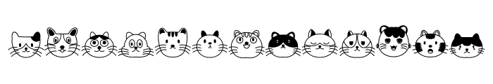 Cute Cats Dingbats Font UPPERCASE