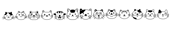 Cute Cats Dingbats Font UPPERCASE