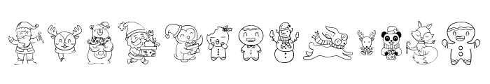 Cute Christmas Doodles Font LOWERCASE
