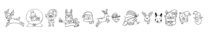 Cute Christmas Doodles Font LOWERCASE