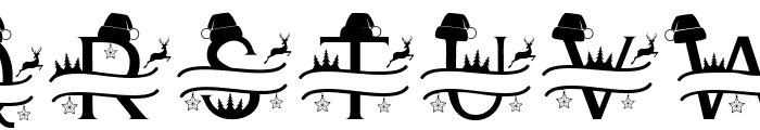 Cute Christmas Monogram Font LOWERCASE