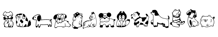 Cute Dogs Dingbats Font UPPERCASE